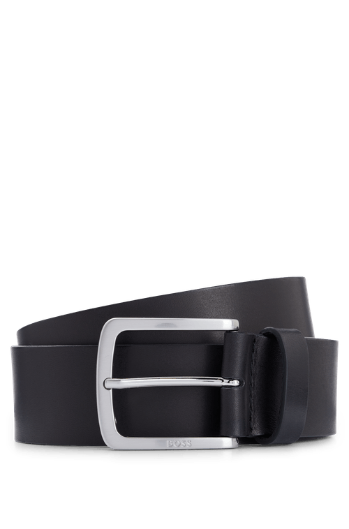 Cinto De Couro Italiano Com Fivela Gravada Por Logo