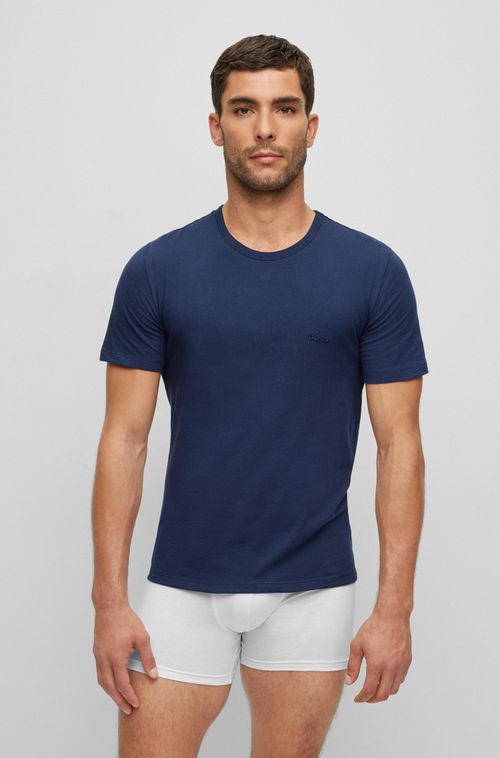 Conjunto De Três Camisetas Com Logo Bordado Em Algodão