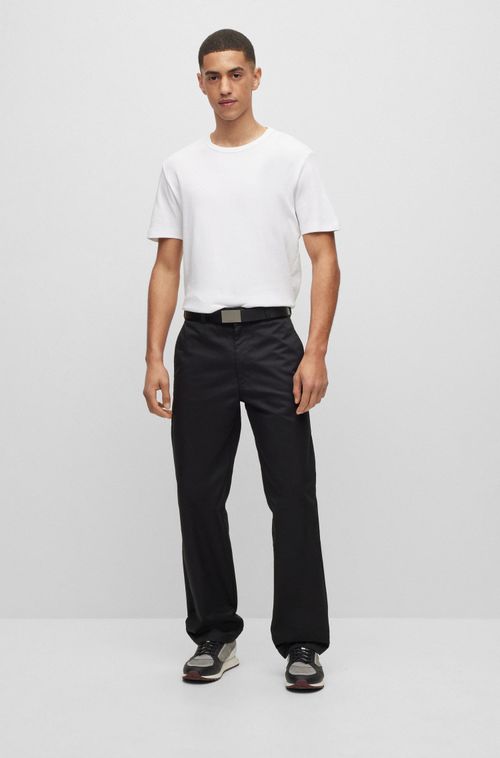 Camiseta Regular Fit Em Algodão Pima Com Logotipo Contrastante