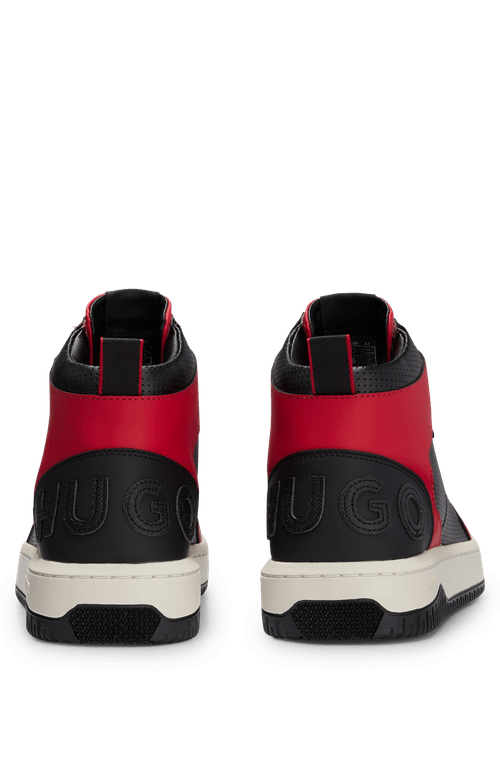 Tênis De Cano Alto De Material Misto Com Logotipo No Contraforte