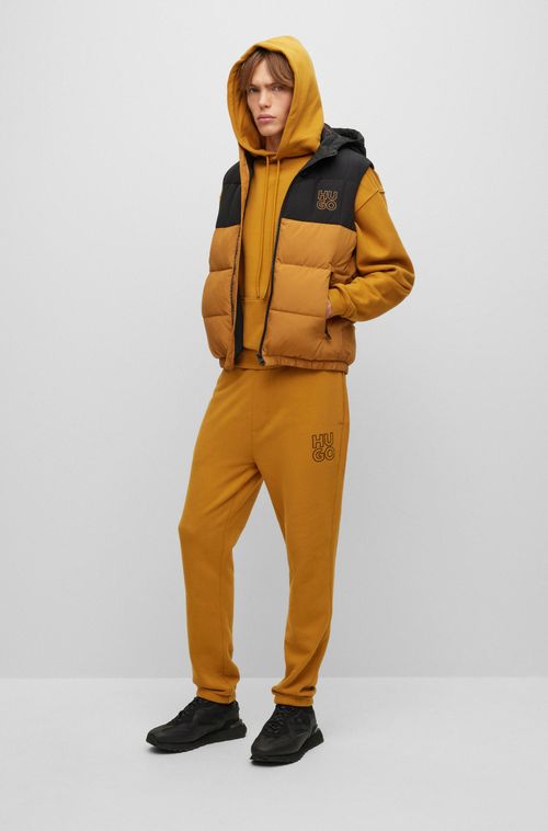 Calça Tracksuit Com Bainhas Em Algodão Orgânico Com Logotipo Sobreposto