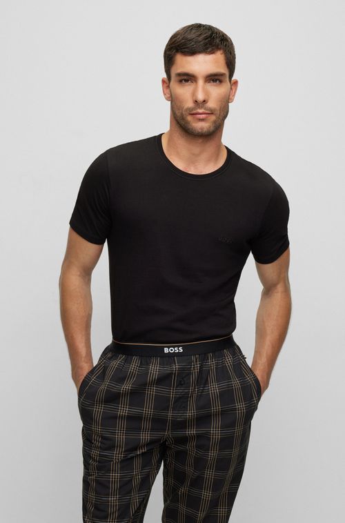 Conjunto De Três Camisetas Com Logo Bordado Em Algodão