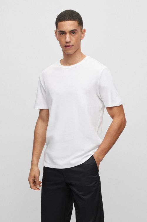 Camiseta Regular Fit Em Algodão Pima Com Logotipo Contrastante