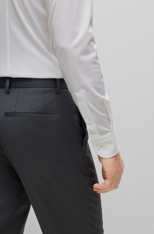 Camisa Slim Fit Italiana Em Jersey Stretch De Performance