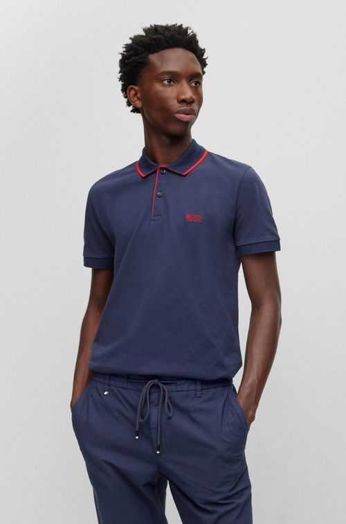 Camisa Polo De Piquet De Algodão Com Logotipo Bordado
