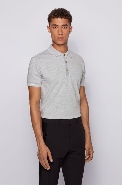 Polo Slim Fit Em Piquet Stretch Com S.Café