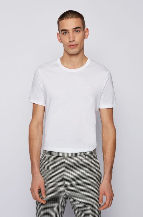 Camiseta Slim Fit Em Puro Algodão Com Acabamento Líquido