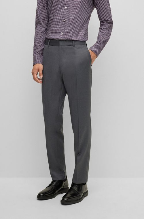 Calça Formal Em Sarja De Lã Virgem