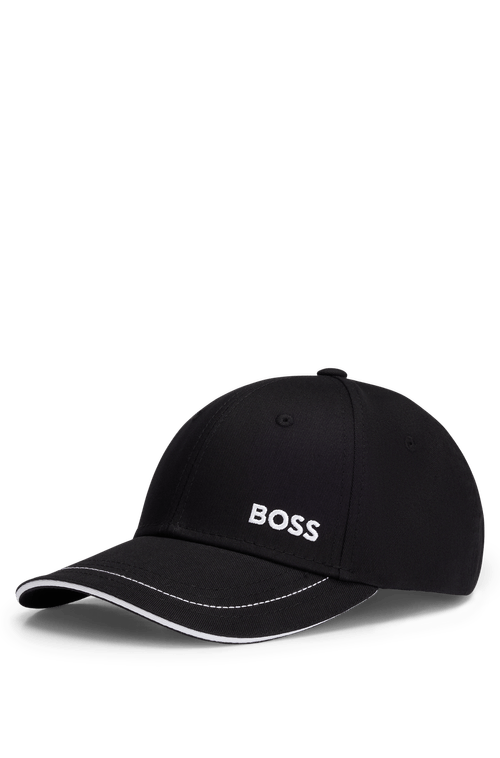 Boné De Sarja De Algodão Com Detalhe De Logotipo