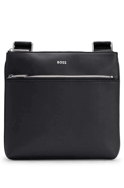 Bolsa Envelope De Couro Estruturado Com Detalhes Do Logo