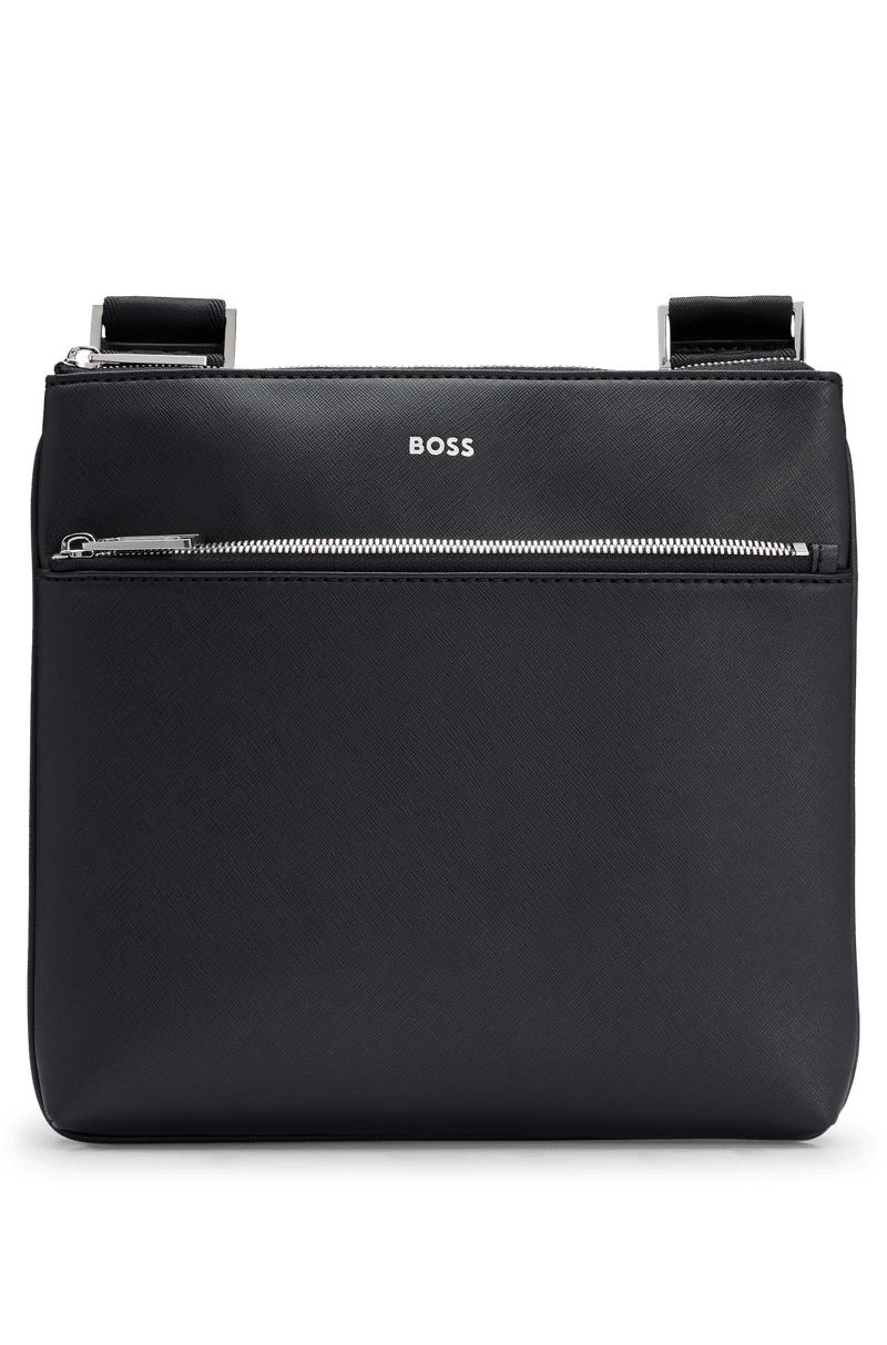 Bolsa Envelope De Couro Estruturado Com Detalhes Do Logo