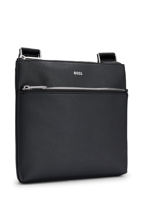 Bolsa Envelope De Couro Estruturado Com Detalhes Do Logo