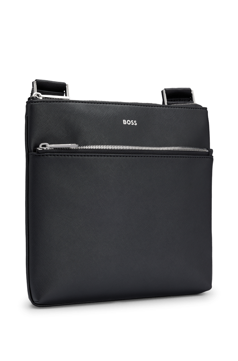 Bolsa Envelope De Couro Estruturado Com Detalhes Do Logo