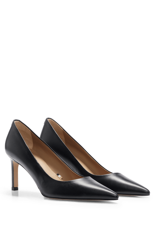 Scarpins De Couro Nappa Com Salto De 7 Cm