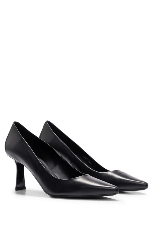Sapatos Em Couro Napa Com Salto De 7 Cm