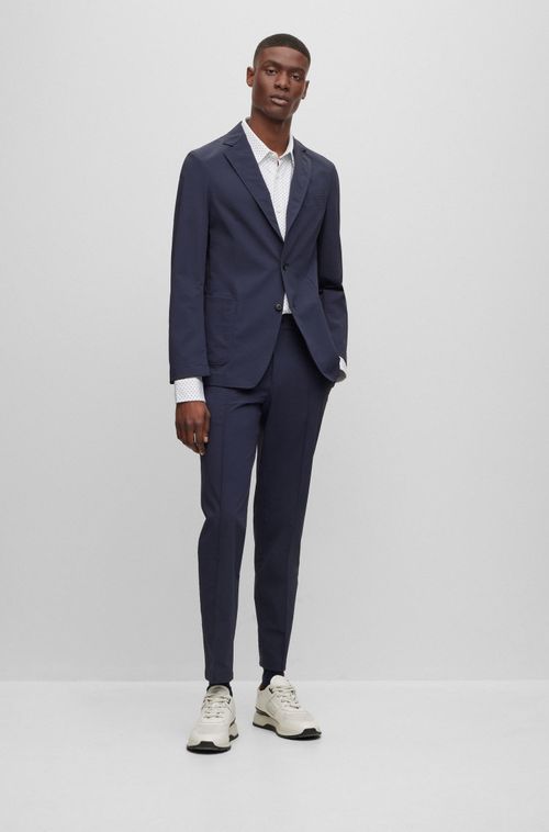 Camisa De Ajuste Fino Em Mistura De Algodão Com Stretch Em  De Performance