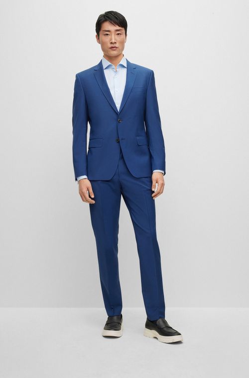 Blazer Slim Fit Em Mistura De Lã Virgem