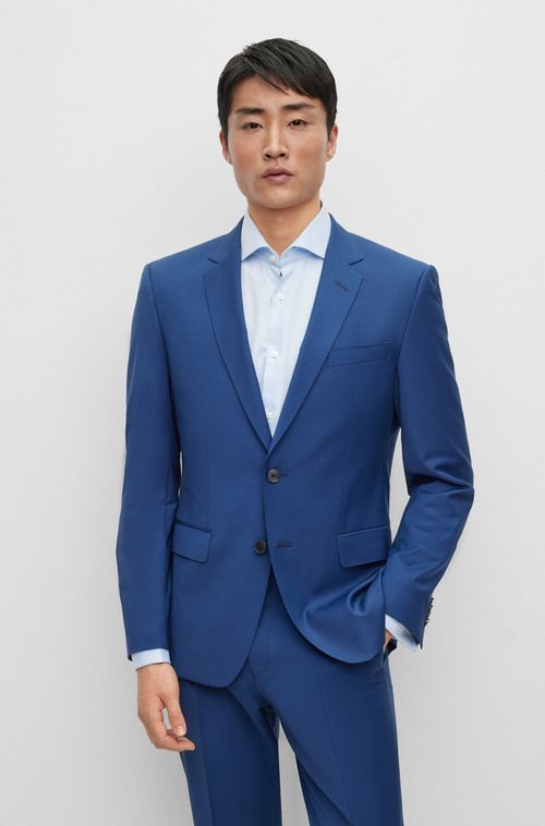 Blazer Slim Fit Em Mistura De Lã Virgem