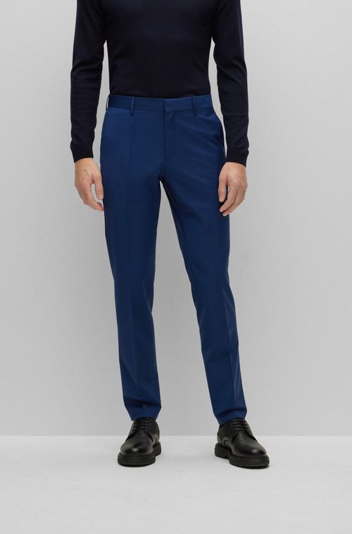 Calça Slim Fit Em Mistura De Lã Virgem