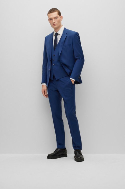 Colete Social Slim Fit Em Mistura De Lã Virgem