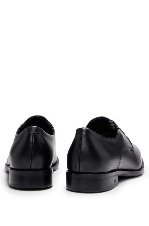Sapatos Derby Em Couro Com Logo Em Relevo Preto