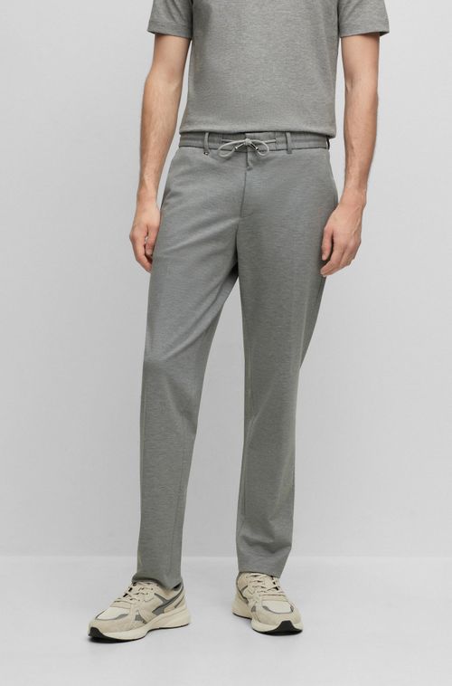 Calça Slim-Fit Em Melange De Jersey Dupla Cinza