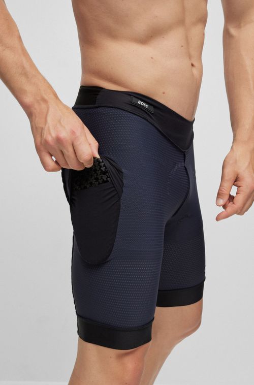 BOSS x ASSOS Shorts De Ciclismo Cinza Com Espuma Para Absorção De Impacto