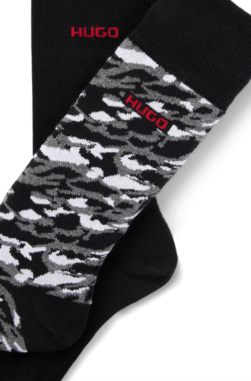 Dois Pares De Meias De Comprimento Regular Com Detalhe De Logo