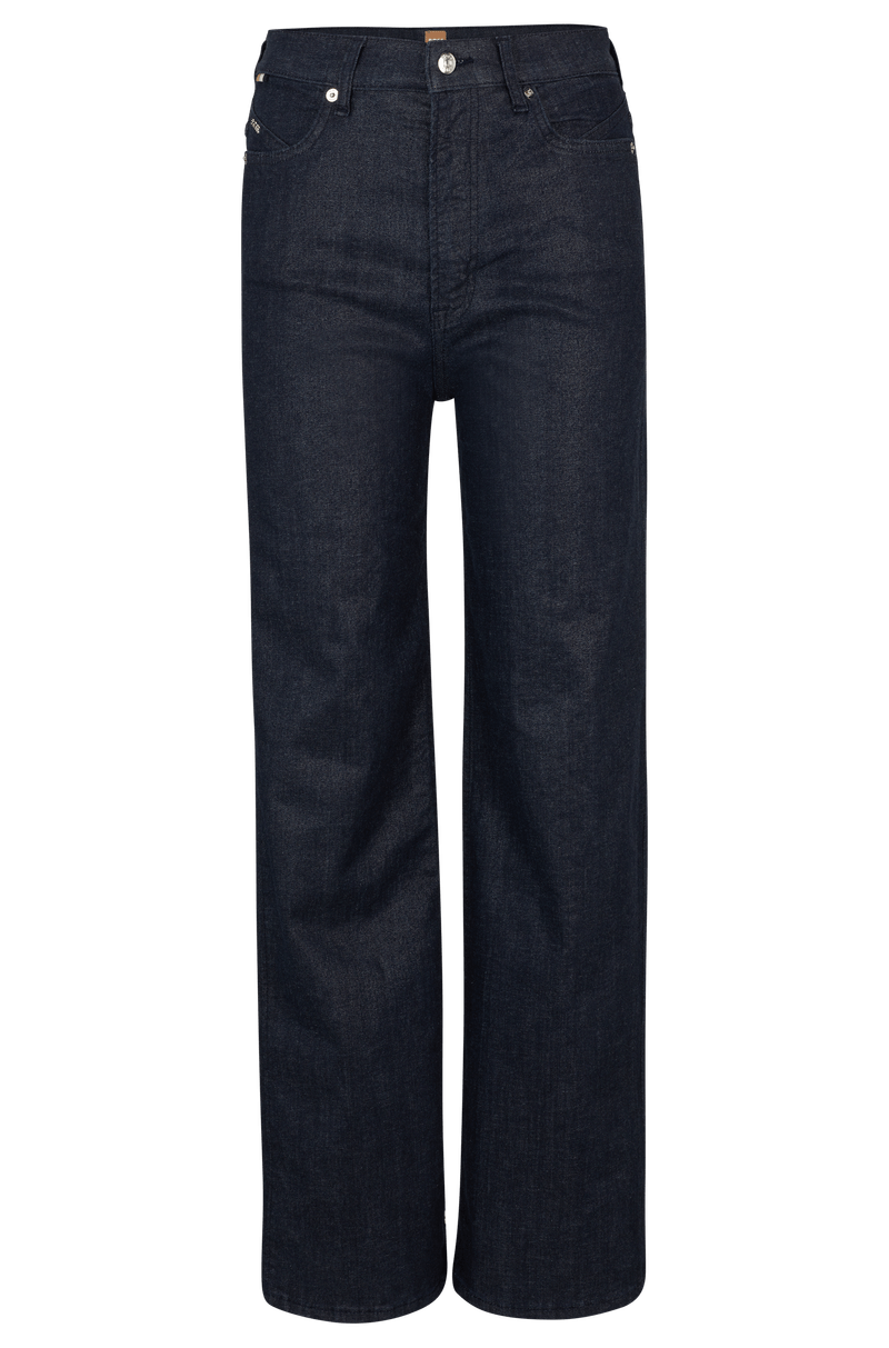 Calças Jeans De Cintura Alta Em Denim Stretch Azul