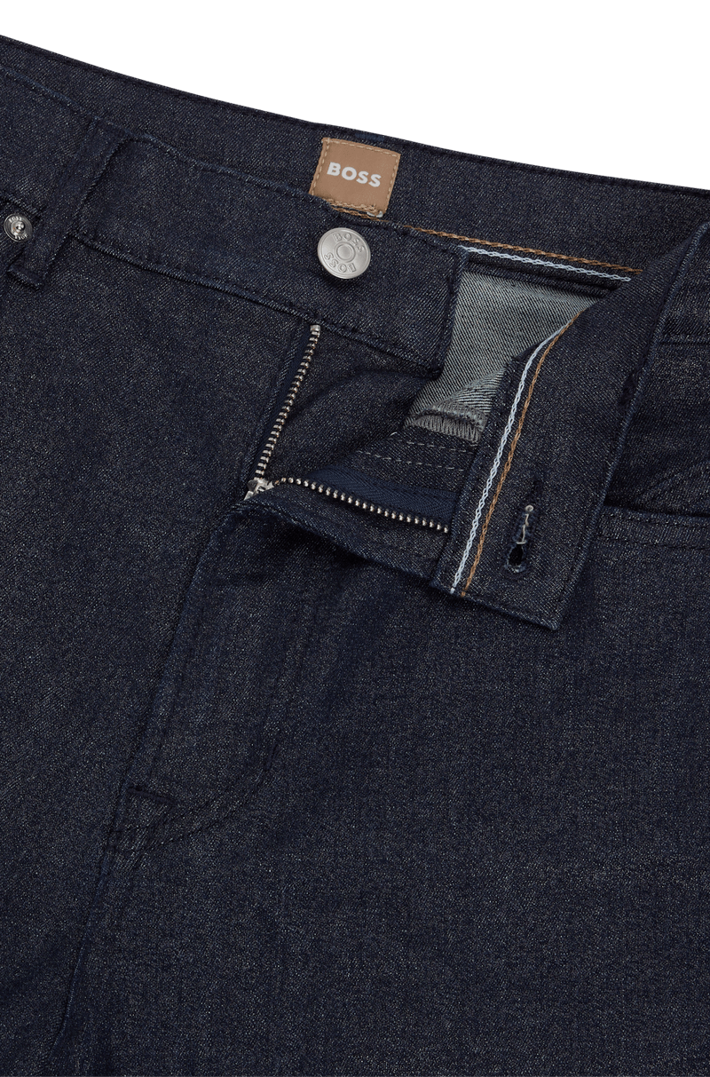 Calças Jeans De Cintura Alta Em Denim Stretch Azul