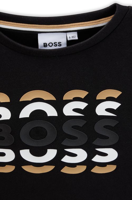 Camiseta Slim Fit Infantil De Algodão Com Logo