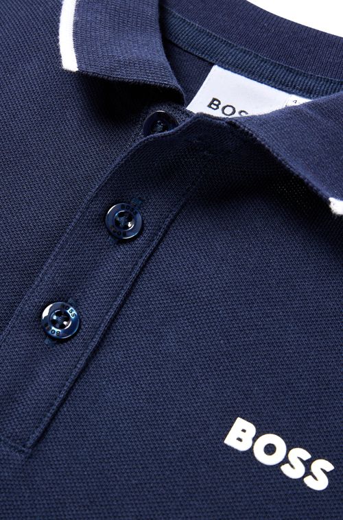 Polo Infantil Em Piqué De Algodão Com Logo Estampado