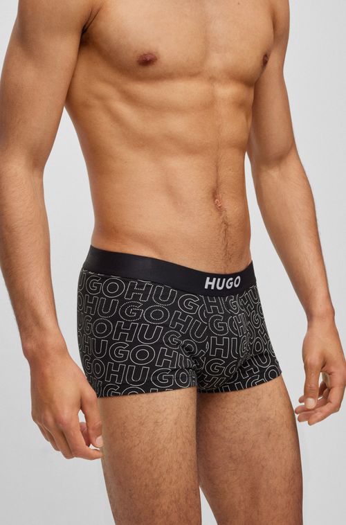 Conjunto Com Duas Cuecas Boxer Com Logos Na Cintura