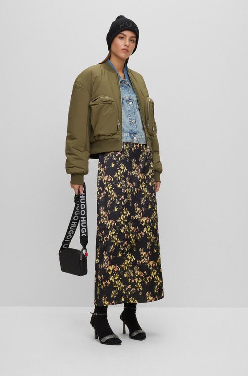 Jaqueta Cropped Jeans Em Denim Azul