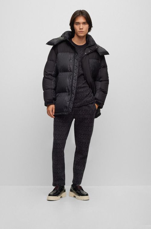 Calça Tracksuit De Algodão Com Cordão Na Cintura E Monograma De Jacquard