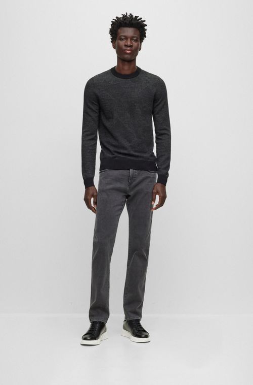 Calças Jeans Slim-Fit Em Denim Stretch Preto