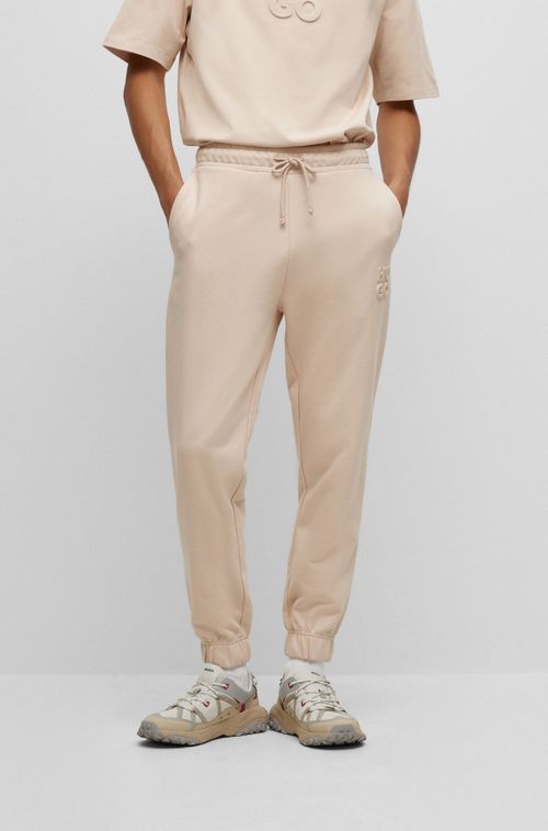 Calças Tracksuit Relaxed-Fit Em Algodão Terry Com Logo Estilizado