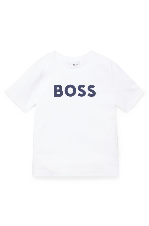 Camiseta Infantil Em Malha De Algodão Com Logo Em Contraste