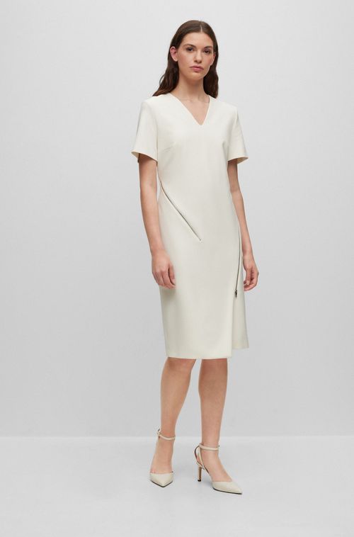 Vestido Com Decote Em V E Detalhes De Fecho