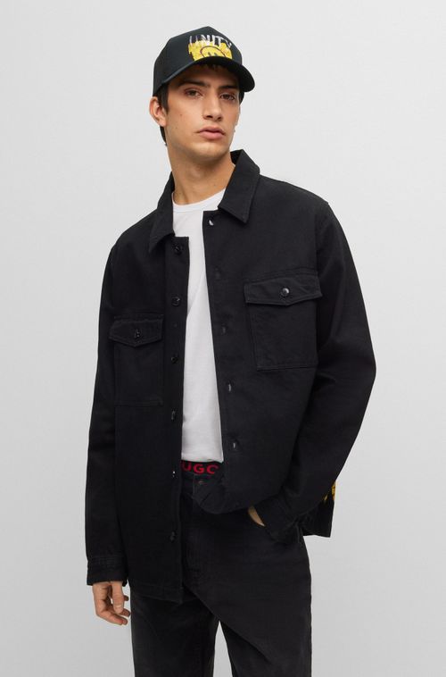 Camisa Jeans Com Estampa Nas Costas