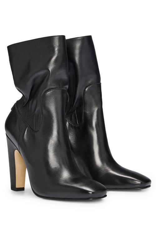 Botas De Salto Alto Em Couro Napa Com Acabamento Com Monograma