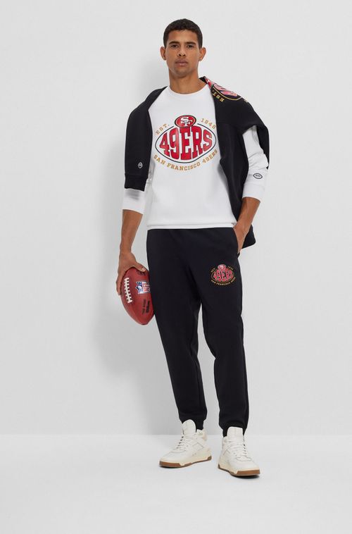 Moletom BOSS | NFL Branco Em Algodão Com Marca Colaborativa