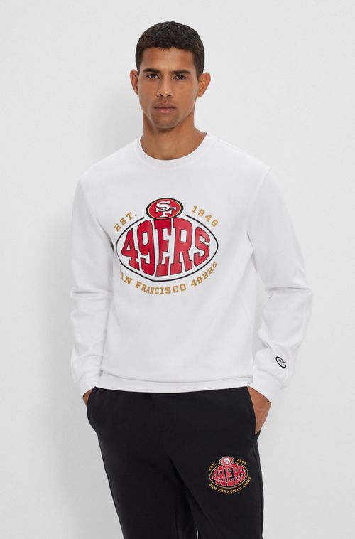 Moletom BOSS | NFL Branco Em Algodão Com Marca Colaborativa