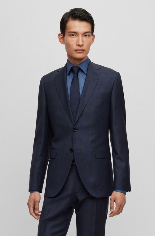 Terno De Caimento Regular Em Lã Virgem Xadrez