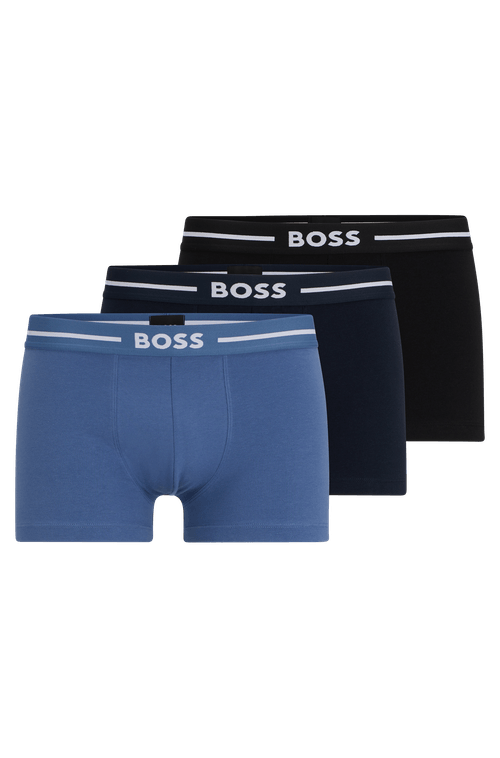 Três Cuecas Trunk Em Algodão Com Faixa Logo