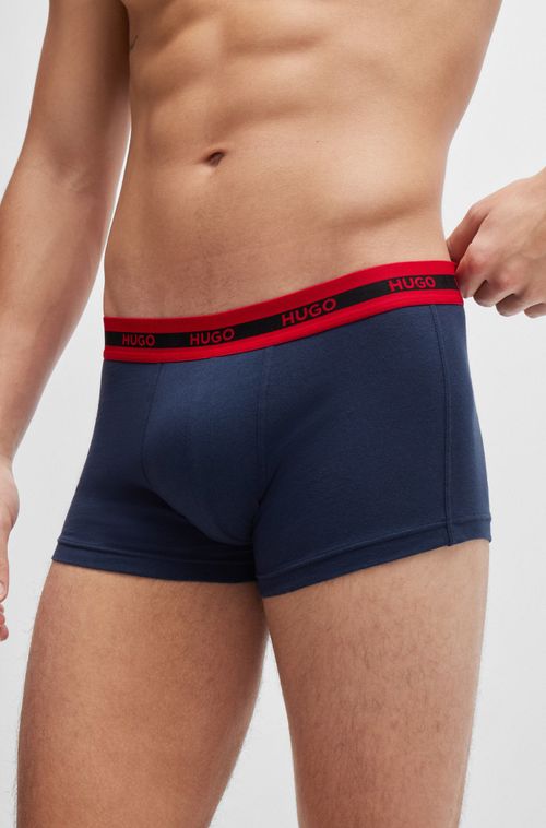 Três Cuecas Trunk Em Algodão Com Faixa Logo