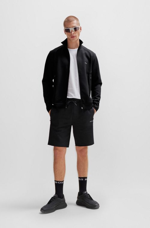 Moletom Com Zíper E Estampa De Logo Em Mistura De Algodão