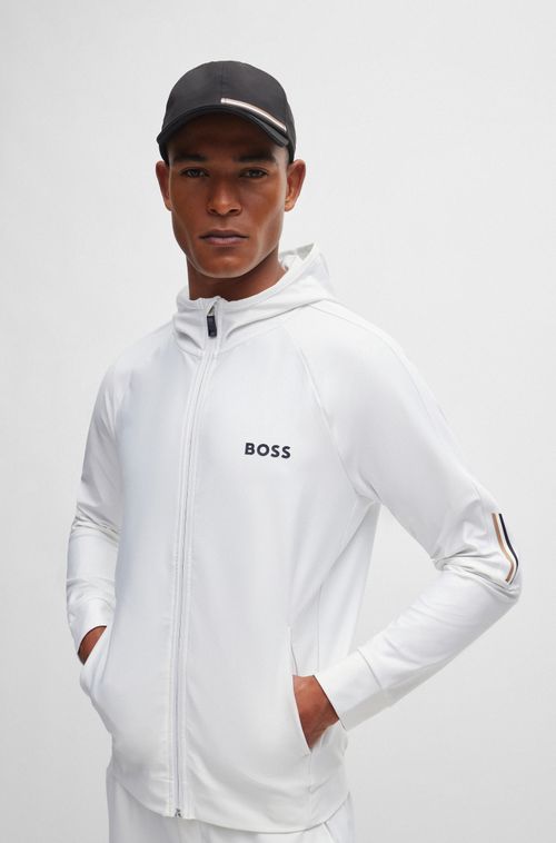 Moletom Com Zíper De Modelagem Regular BOSS X Matteo Berrettini Com Arte Listrada