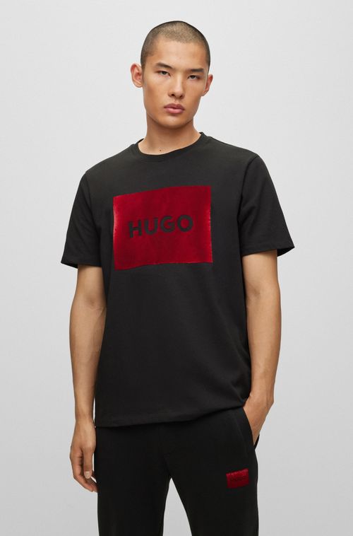 Camiseta Em Algodão Jersey Com Logo Metálico