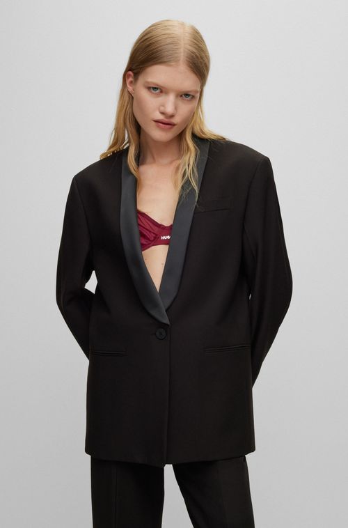 Blazer Oversized Com Lapelas De Xale